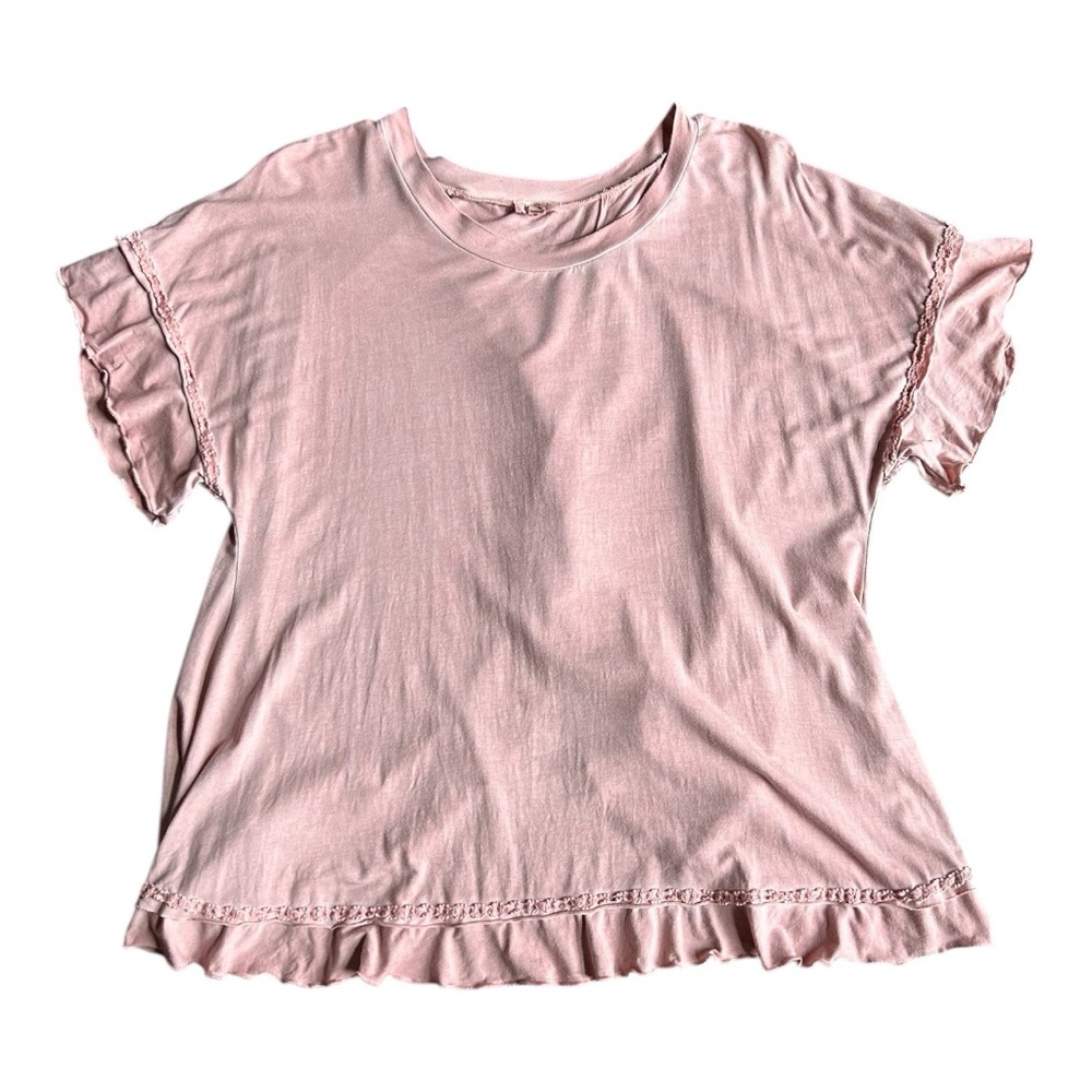 POL | Blush Ruffle Short Sleeve Top